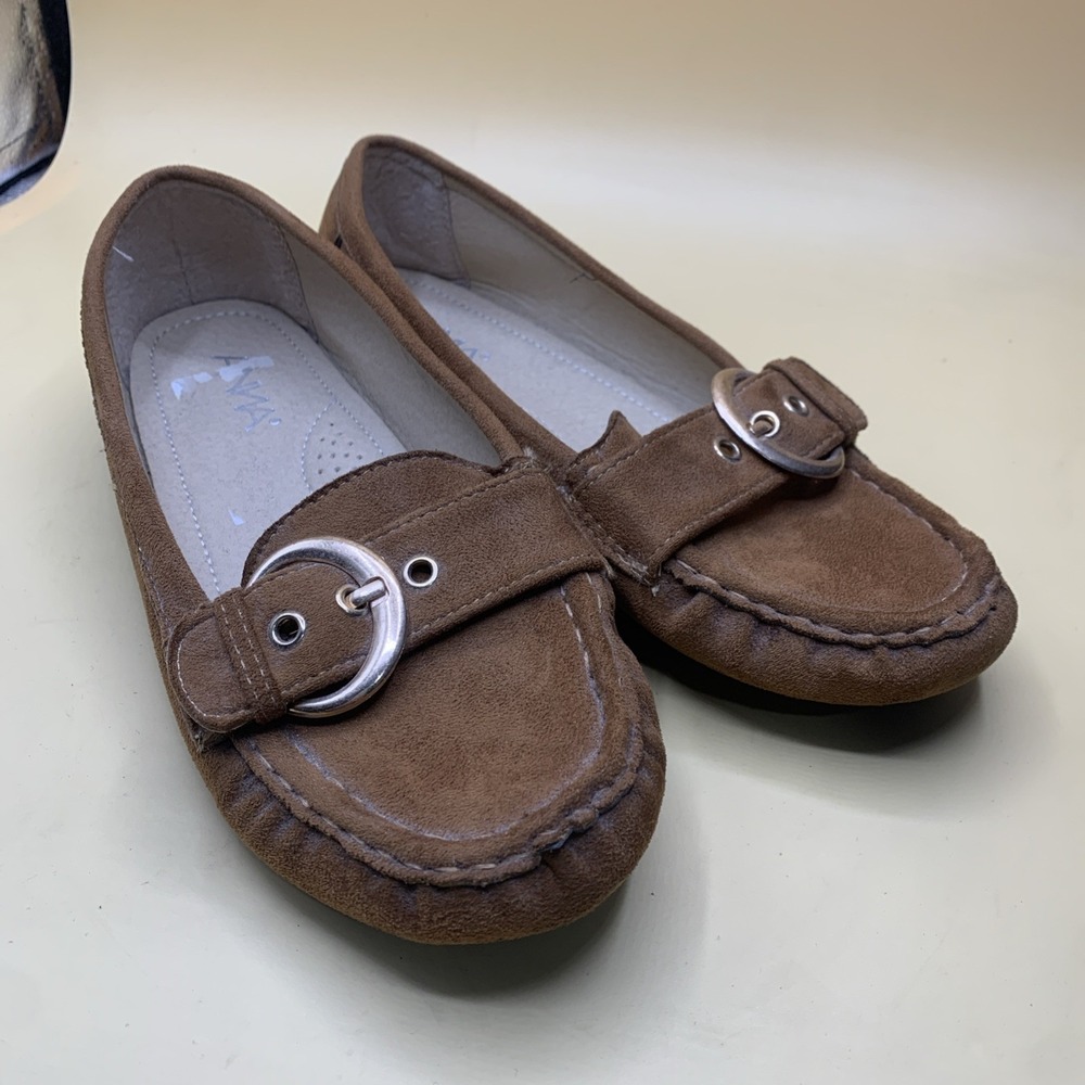 New Anna Womens Driving Shoes  Slip On Loafers Casual Style Yale Tan Suede 8.5